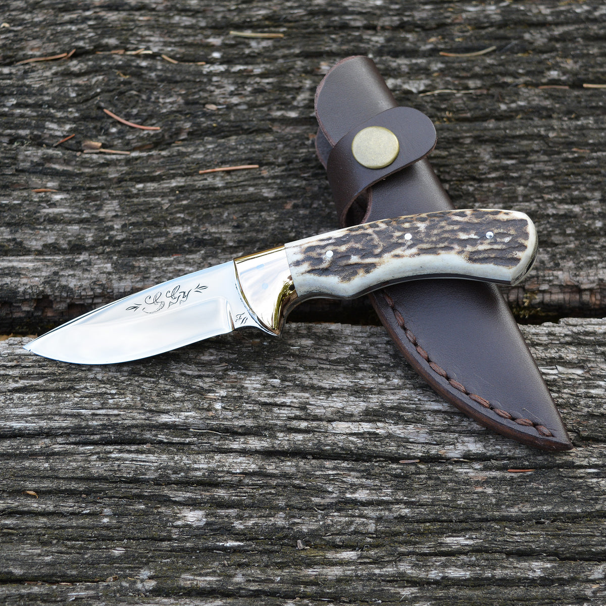 Hunting knife Bertalan Farkas model 11 with leather sheath - MINI