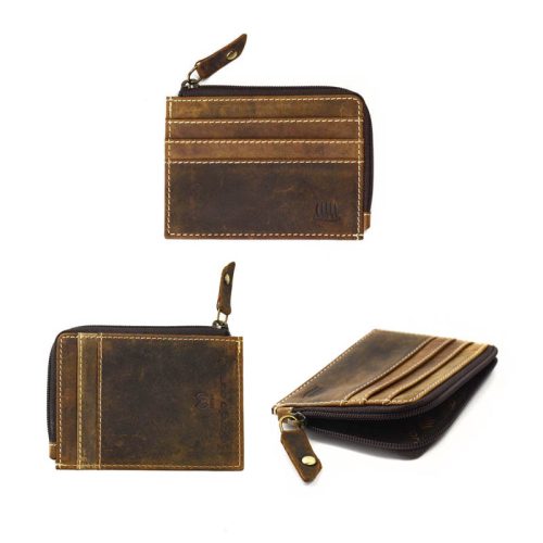 Férfi bőr pénztárca kisméretű RFID Giorgio Carelli antik barna díszdobozban