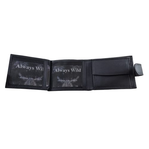 Férfi bőr pénztárca Always Wild kisméretű minimalista csatos barna