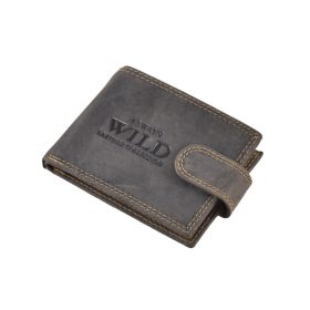   Bőr kártyatartó igazolványtartó Always Wild csatos fekvő barna