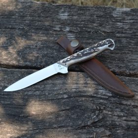   Vadászkés Farkas Bertalan modell 01 agancs nyéllel bőr tokkal raktárról