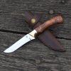 Vadászkés Farkas Bertalan modell 02 bőr tokkal gyöngyöző tuja nyéllel
