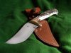 Vadászkés Farkas Bertalan modell 05 bőr tokkal agancs nyéllel