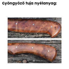   Vadászkés Farkas Bertalan modell 05 bőr tokkal gyöngyöző tuja nyéllel