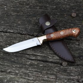   Vadászkés Farkas Bertalan modell 08 prémium limitált stabilizált linqana fa nyéllel dám szarvas dísz szegeccsel bőr tokkal