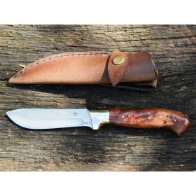   Vadászkés Farkas Bertalan modell 10 bőr tokkal gyöngyöző tuja nyéllel
