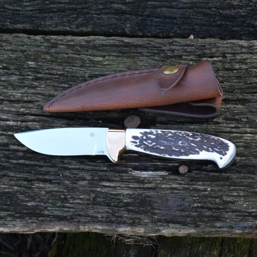 Vadászkés, Farkas Bertalan, modell 14, bőr tokkal